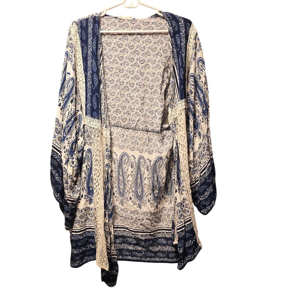 Southern Stitch blue paisley coverup size os